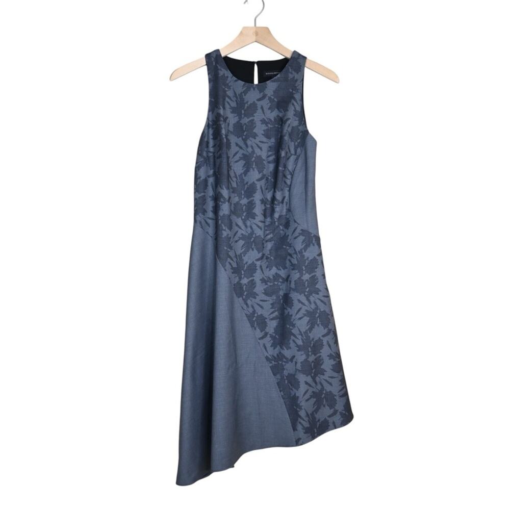 Banana Republic Womens 4 Sleeveless Asymmetrical Wool Blend Lined Dress